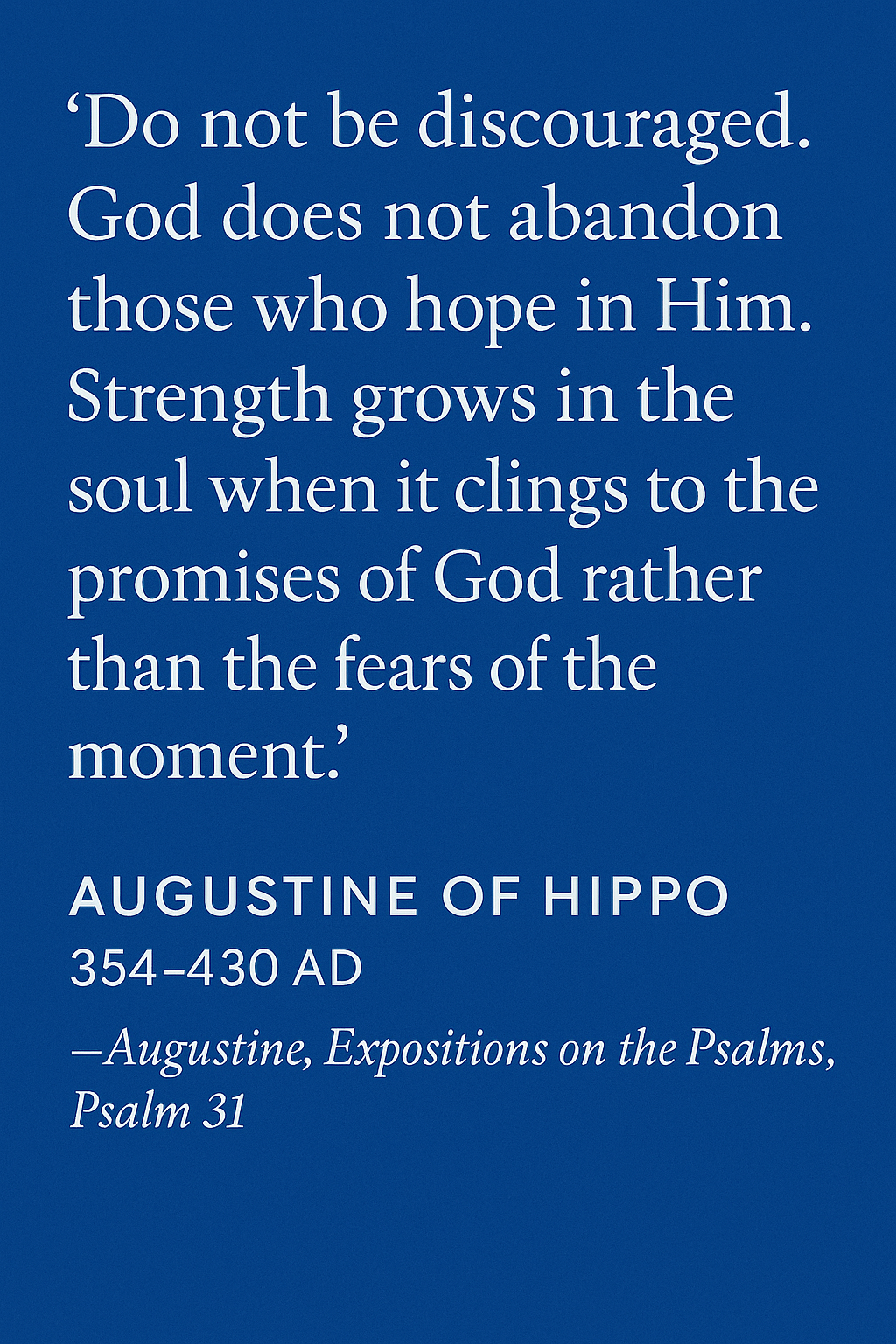 Augustine of Hippo Church Father Encouraging Word
